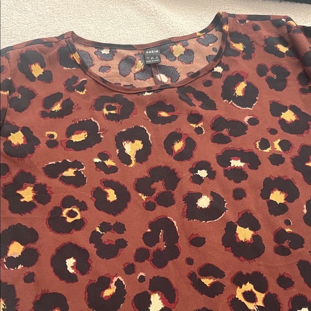 SHEIN Rust Brown Leopard Print dress